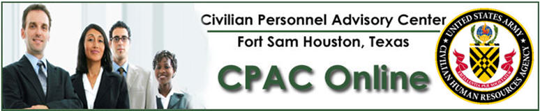 Web Banner of Civilian Personnel Advisory Center,Fort Sam Houston